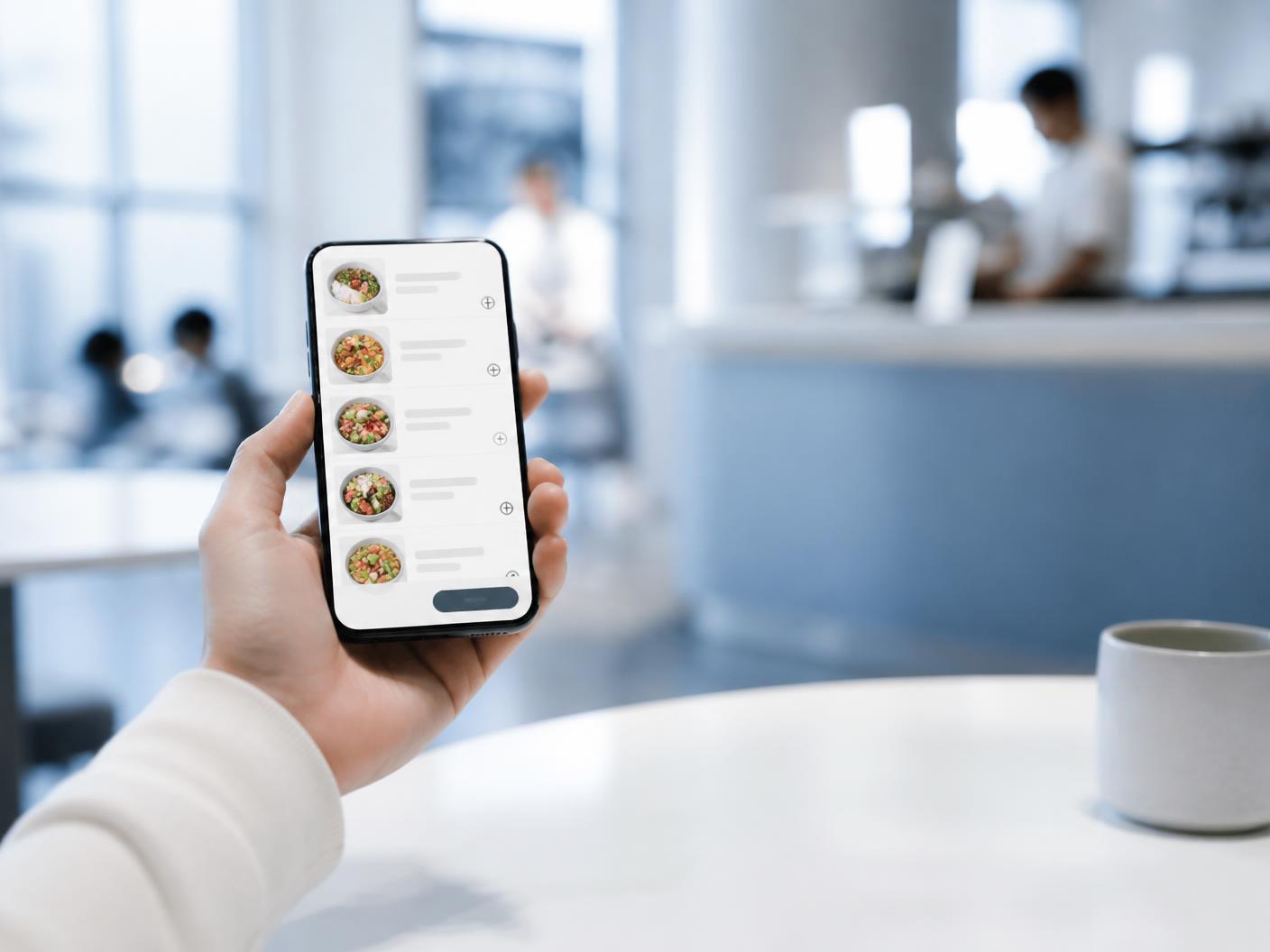 A customer ordering ahead on their phone